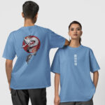 Dragon Çince Ön-Arka - Bebe Mavi T-Shirt