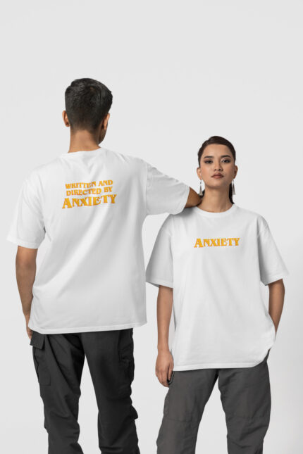 Anksiyete Ön-Arka – Beyaz T-Shirt