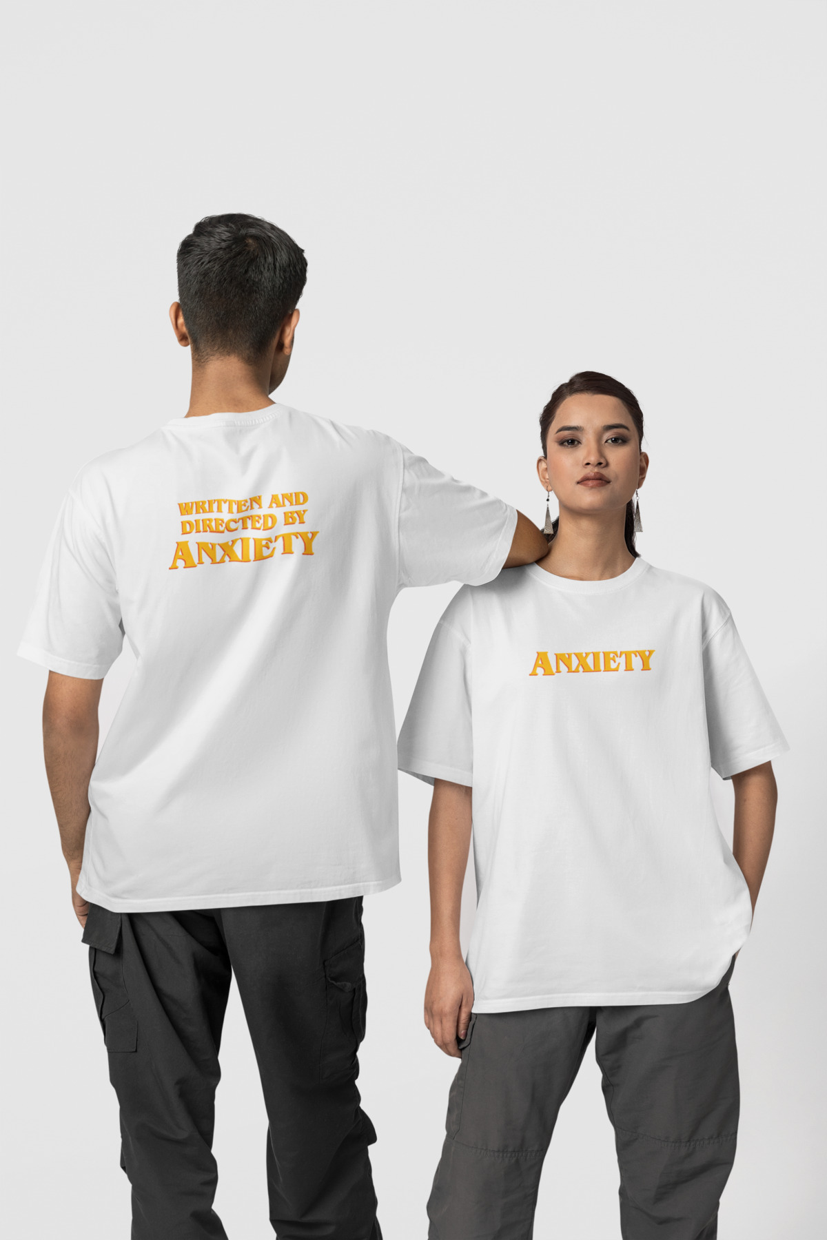 AnksiyeteOnArka-Beyaz Anksiyete Ön-Arka - Beyaz T-Shirt - Görsel 1