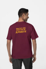 Anksiyete Ön-Arka - Bordo T-Shirt - Görsel 2