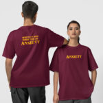Anksiyete Ön-Arka - Bordo T-Shirt
