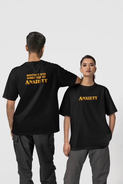 Anksiyete Ön-Arka – Siyah T-Shirt