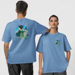 Geyşa Koi Ön-Arka - Bebe Mavi T-Shirt