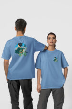 Geyşa Koi Ön-Arka - Bebe Mavi T-Shirt
