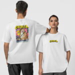 Catzilla Ön-Arka - Beyaz T-Shirt