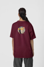 Yıldızlı Gece Ön-Arka - Bordo T-Shirt - Görsel 3