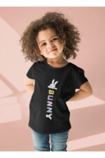 Bunny Kedi - Siyah Çocuk T-Shirt