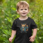 Ceketli Kedi - Siyah Çocuk T-Shirt