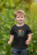 Ceketli Kedi - Siyah Çocuk T-Shirt