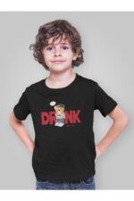 Drink Milk - Siyah Çocuk T-Shirt - Görsel 3