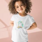 Gökkuşağı Unicorn - Beyaz Çocuk T-Shirt