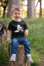 Gökkuşağı Unicorn - Siyah Çocuk T-Shirt - Görsel 2