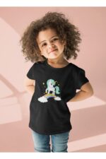 Gökkuşağı Unicorn - Siyah Çocuk T-Shirt