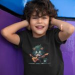 Metalci Kedi - Siyah Çocuk T-Shirt