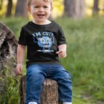 I'm Cute Super Cute - Siyah Çocuk T-Shirt