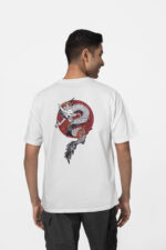 Dragon Çince Ön-Arka - Beyaz T-Shirt - Görsel 2