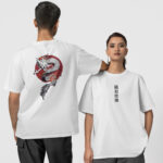 Dragon Çince Ön-Arka - Beyaz T-Shirt