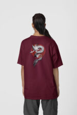 Dragon Çince Ön-Arka - Bordo T-Shirt - Görsel 3