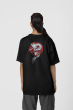 Dragon Çince Ön-Arka - Siyah T-Shirt - Görsel 3
