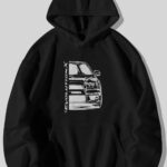 Mitsubishi Evolution Ön Arka - Siyah Sweatshirt