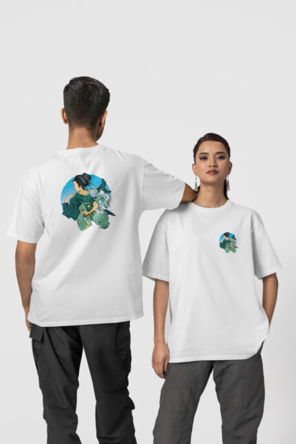 Geyşa Koi Ön-Arka – Beyaz T-Shirt