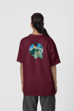 Geyşa Koi Ön-Arka - Bordo T-Shirt - Görsel 3