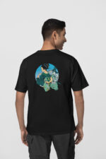 Geyşa Koi Ön-Arka - Siyah T-Shirt - Görsel 2