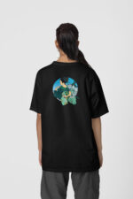 Geyşa Koi Ön-Arka - Siyah T-Shirt - Görsel 3