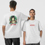 Geyşa Kadın Ön-Arka - Beyaz T-Shirt
