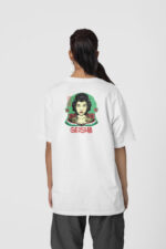 Geyşa Kadın Ön-Arka - Beyaz T-Shirt - Görsel 3