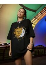 Güneş Ay - Siyah T-Shirt