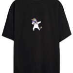 Dabbing Unicorn - Siyah T-Shirt