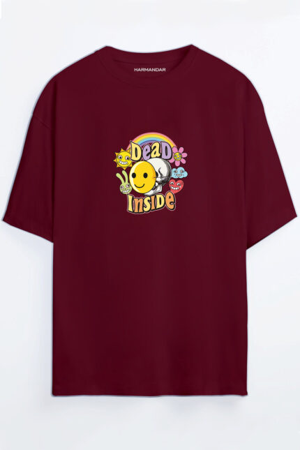 Dead Inside Depresyon – Bordo T-Shirt
