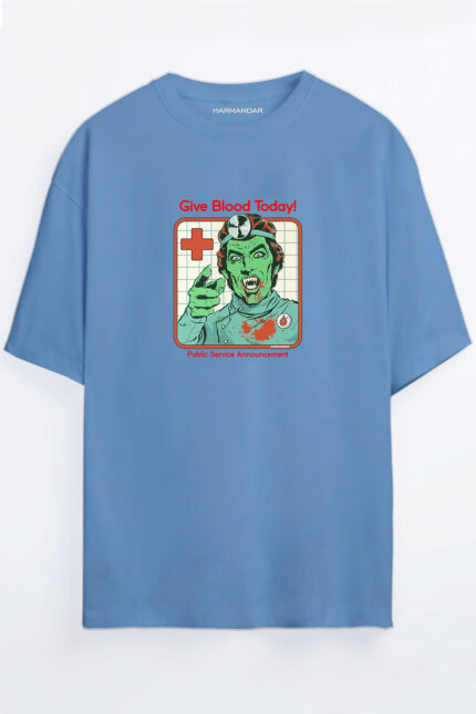 Give Blood Today Vampir – Bebe Mavi T-Shirt