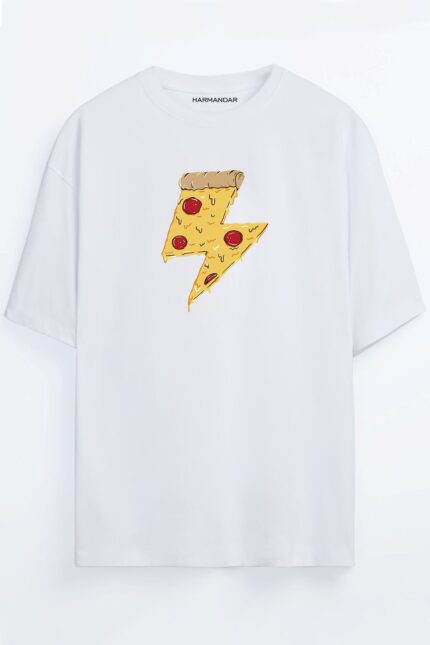 Pizza Power – Beyaz T-Shirt