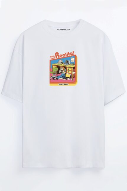 Hide From Reality – Beyaz T-Shirt