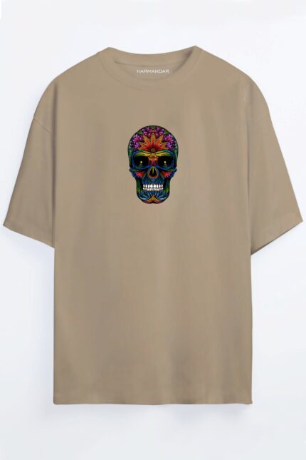Renkli Kurukafa – Bej T-Shirt