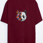 Renkli Panda - Bordo T-Shirt