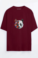 Renkli Panda - Bordo T-Shirt
