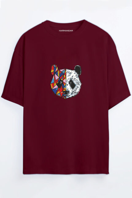Renkli Panda – Bordo T-Shirt