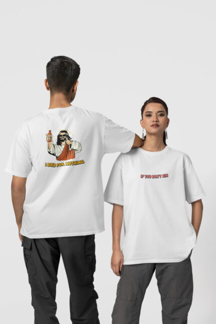 Jesus Ön-Arka – Beyaz T-Shirt