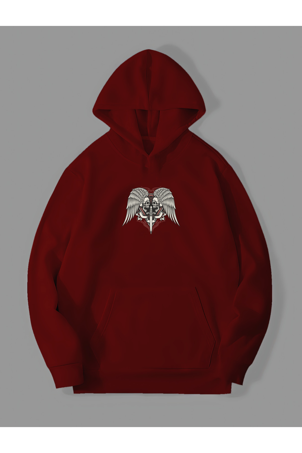 KilicIskeletSW-Kirmizi-Sweatshirt Kılıç İskelet - Kırmızı Sweatshirt - Görsel 1