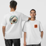 Köpek Balığı Ön-Arka - Beyaz T-Shirt
