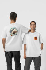 Köpek Balığı Ön-Arka - Beyaz T-Shirt