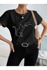Lover Cat - Siyah T-Shirt - Görsel 2