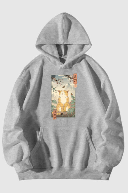 Mutlu Kedi – Gri Sweatshirt