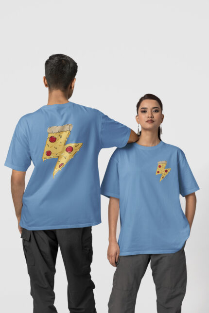 Pizza Ön-Arka – Bebe Mavi T-Shirt