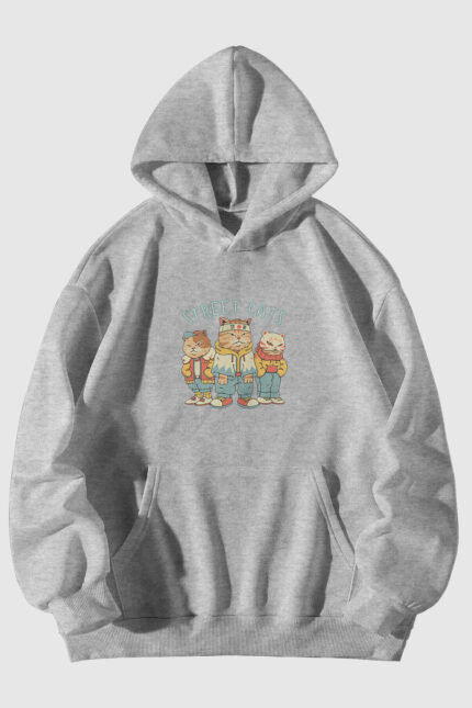 Sokak Kedileri – Gri Sweatshirt