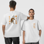 Stay Wild Ön-Arka - Beyaz T-Shirt
