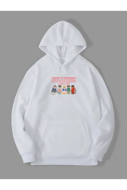 Stranger Cats – Beyaz Sweatshirt
